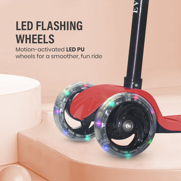 EVELANCE Lil Roamer Scooter Foldable Kick Skating Cycle| Skate Scooter for Kids(Max User Weight: 50Kg) Kids Scooter Red